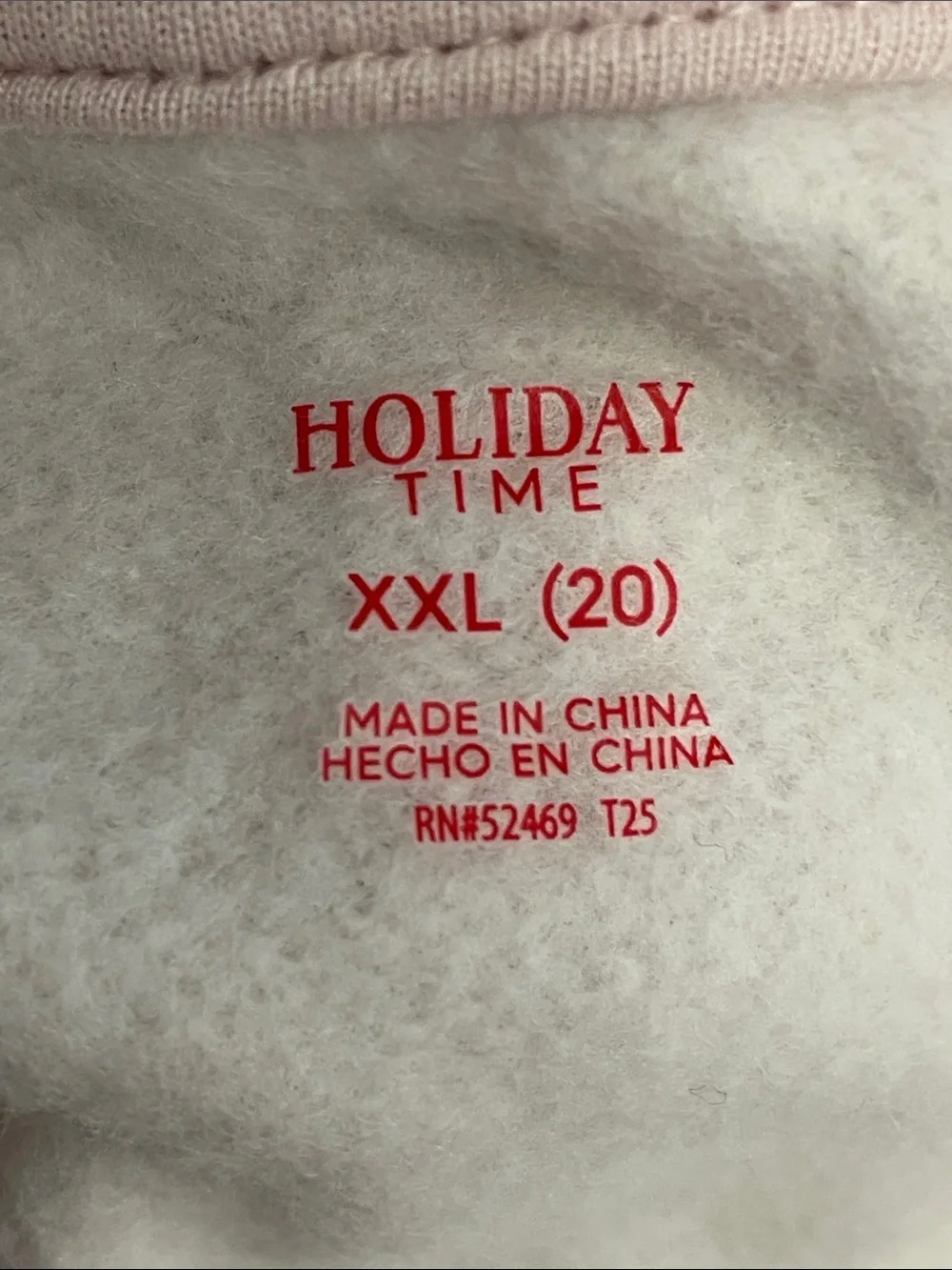 Holiday Time Pink Graphic Crewneck Sweatshirt with Red Candy Cane Print